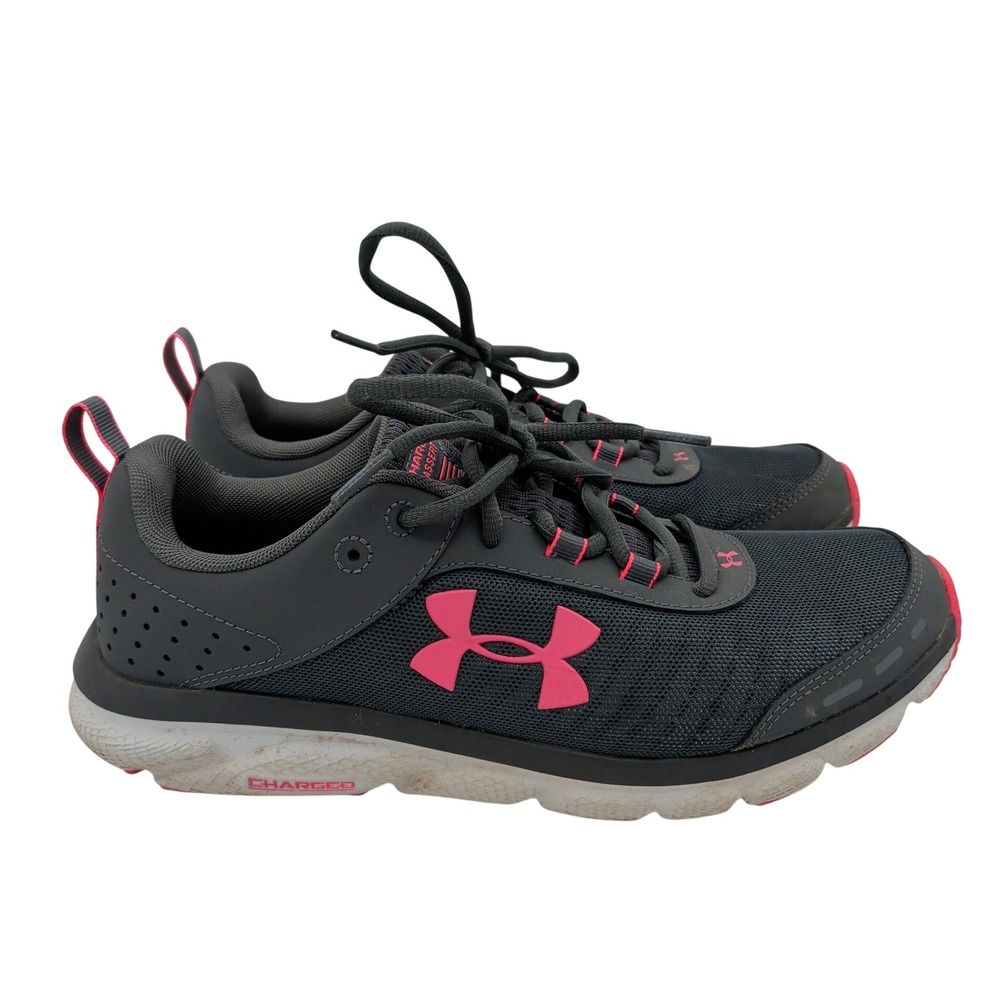 Under Armour Charged Assert 8 Womens Running Shoes Gray Pink 3021972-107 10.5